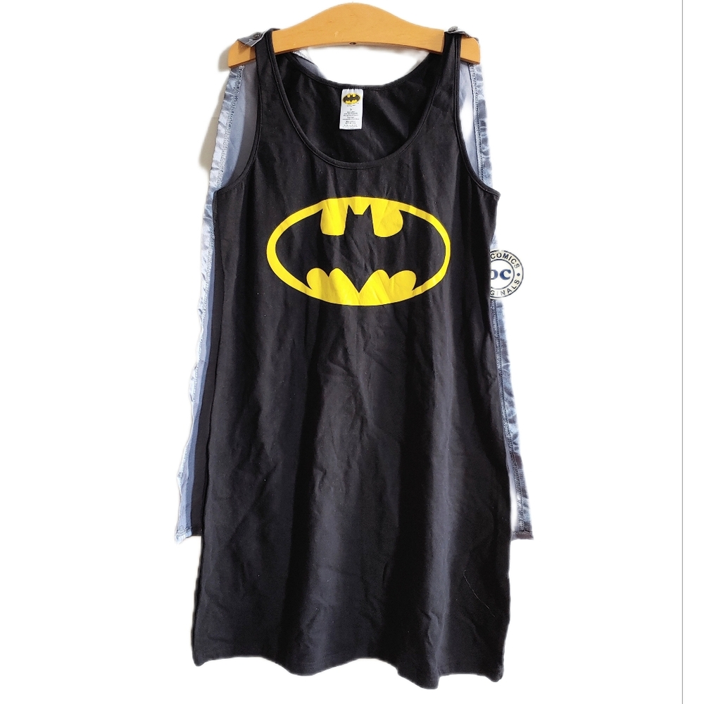 Batman Pajama Dress w/ Satin Cape, S M